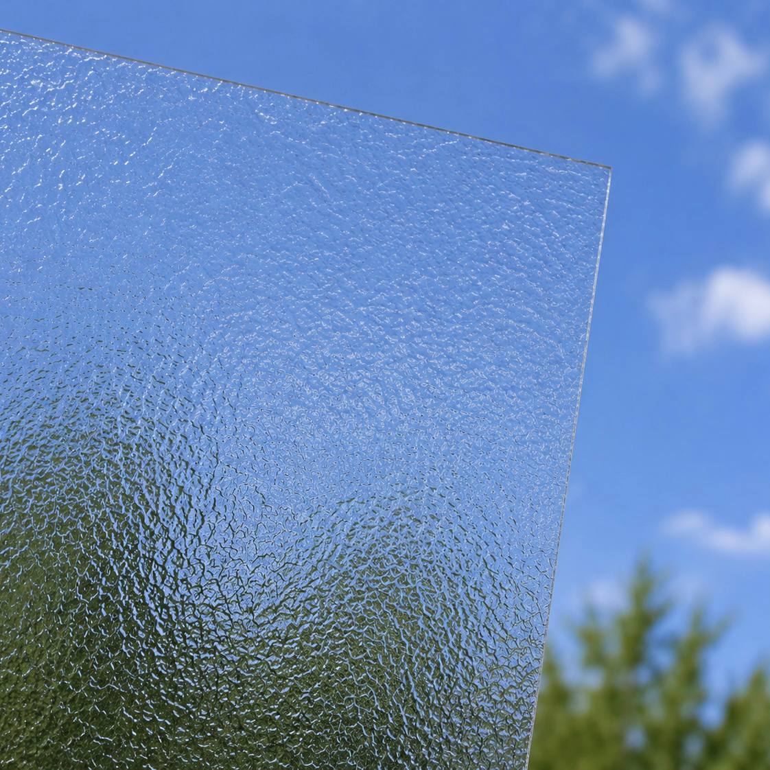 монолитный поликарбонат 2мм прозрачный шагрень 2УФ антивандальный BauGlas FSX professional